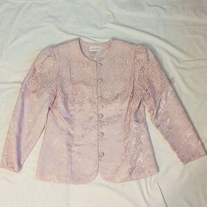 Vintage 1980s In the Mood Pink Lace Blazer